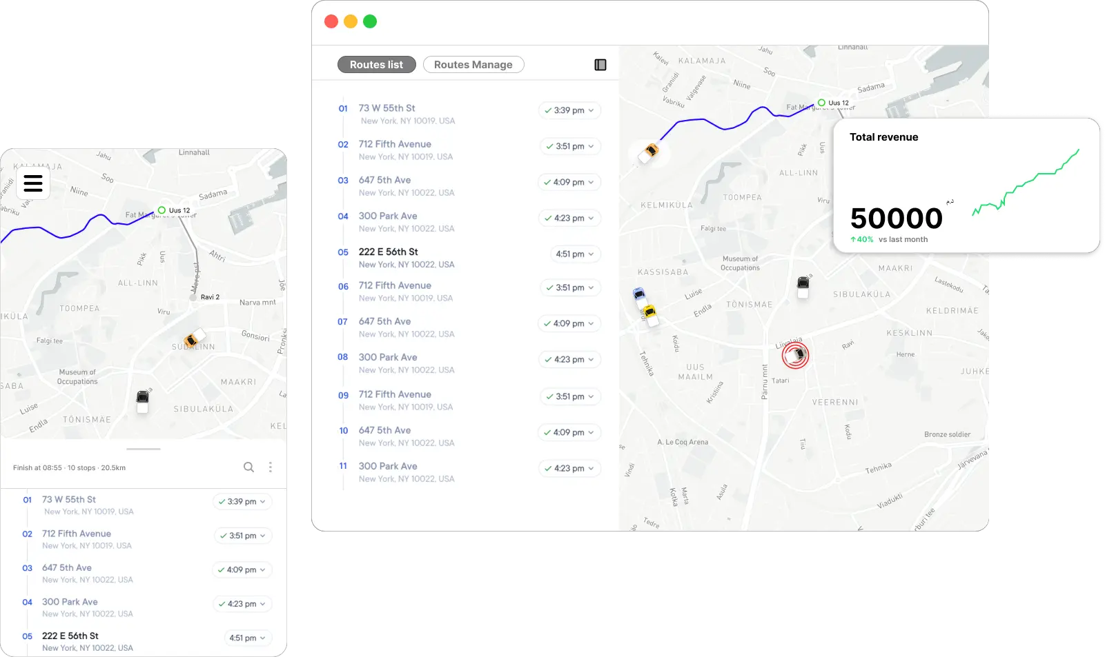 tracking fleet dashboard